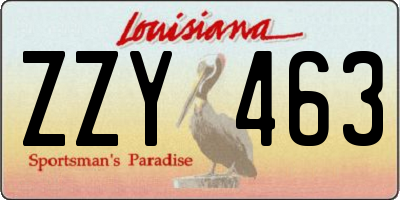 LA license plate ZZY463