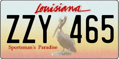 LA license plate ZZY465