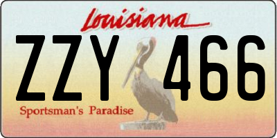 LA license plate ZZY466