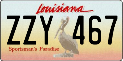 LA license plate ZZY467