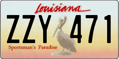 LA license plate ZZY471