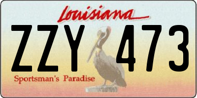 LA license plate ZZY473