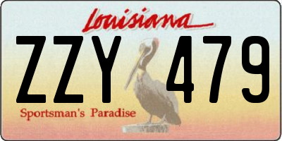 LA license plate ZZY479