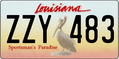 LA license plate ZZY483