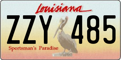 LA license plate ZZY485