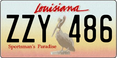 LA license plate ZZY486