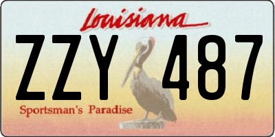 LA license plate ZZY487