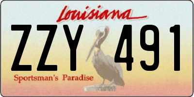 LA license plate ZZY491