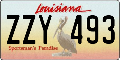 LA license plate ZZY493