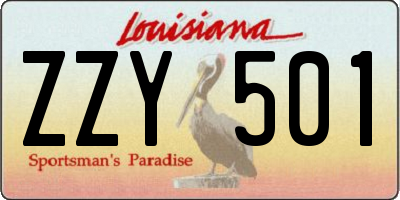 LA license plate ZZY501