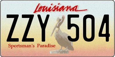 LA license plate ZZY504