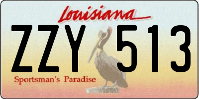 LA license plate ZZY513