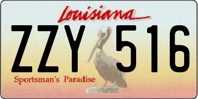 LA license plate ZZY516