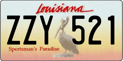 LA license plate ZZY521