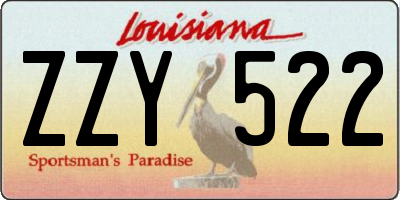 LA license plate ZZY522