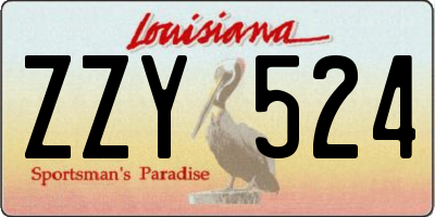 LA license plate ZZY524