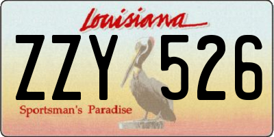 LA license plate ZZY526