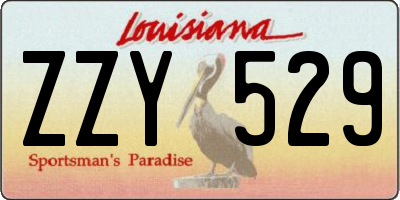 LA license plate ZZY529