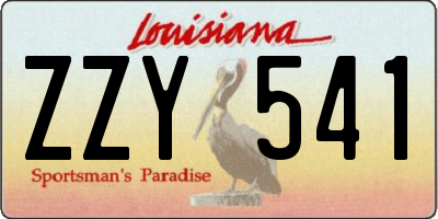 LA license plate ZZY541