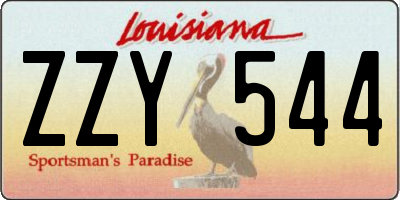 LA license plate ZZY544