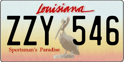 LA license plate ZZY546