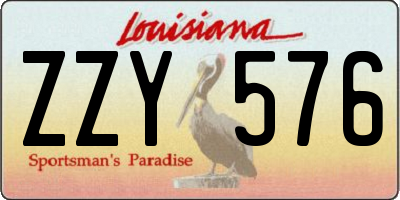 LA license plate ZZY576