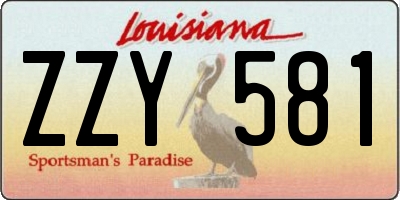 LA license plate ZZY581