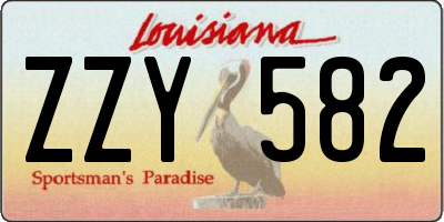 LA license plate ZZY582