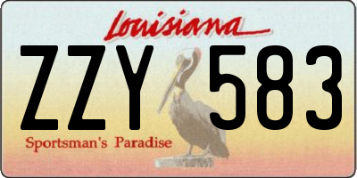 LA license plate ZZY583