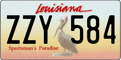 LA license plate ZZY584