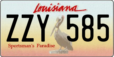 LA license plate ZZY585