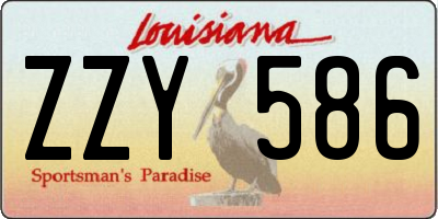 LA license plate ZZY586