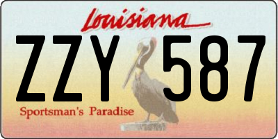 LA license plate ZZY587