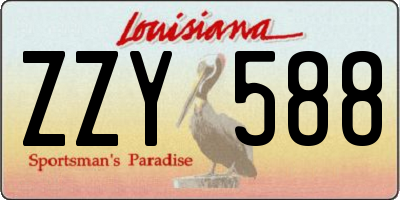 LA license plate ZZY588