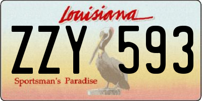 LA license plate ZZY593