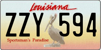 LA license plate ZZY594