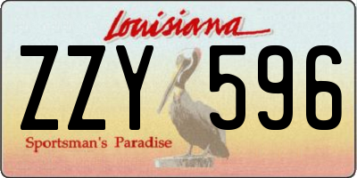 LA license plate ZZY596