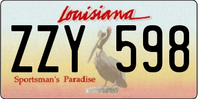 LA license plate ZZY598