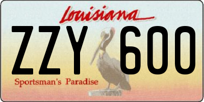 LA license plate ZZY600