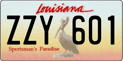 LA license plate ZZY601