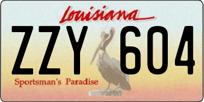 LA license plate ZZY604