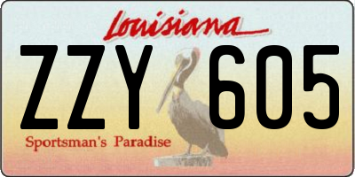 LA license plate ZZY605