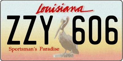 LA license plate ZZY606