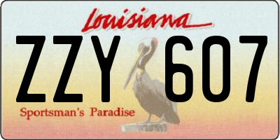 LA license plate ZZY607