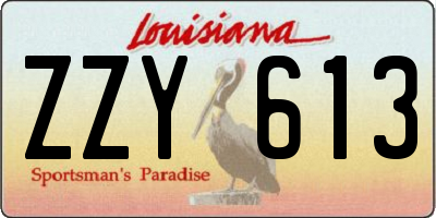 LA license plate ZZY613