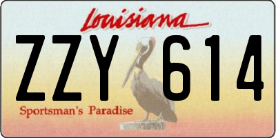 LA license plate ZZY614