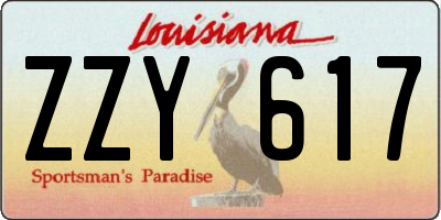 LA license plate ZZY617