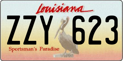 LA license plate ZZY623