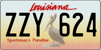 LA license plate ZZY624