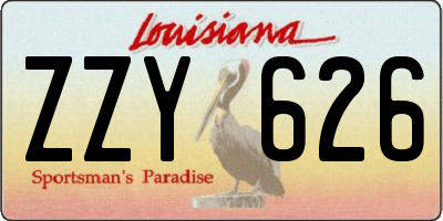 LA license plate ZZY626